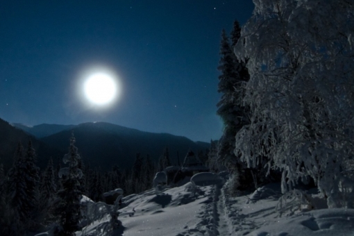 Лунная ночь на Тёплом источнике